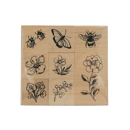 6 Pack: Flower Wood Stamp Set by Recollections&#x2122;
